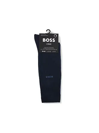 BOSS | Lot de 2 paires de chaussettes gris moyen | dunkelblau